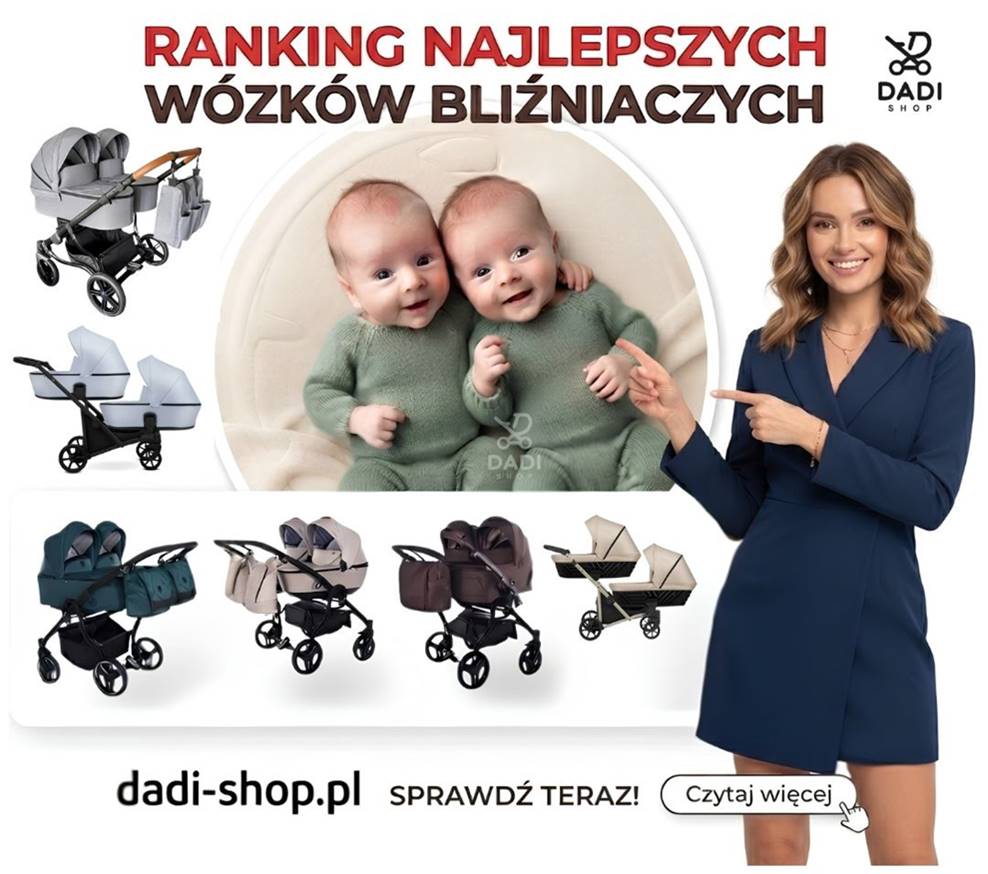 Zestawienie najlepszych wózków bliźniaczych na blogu Dadi-Shop. Porównanie topowych modeli dla dwójki dzieci.